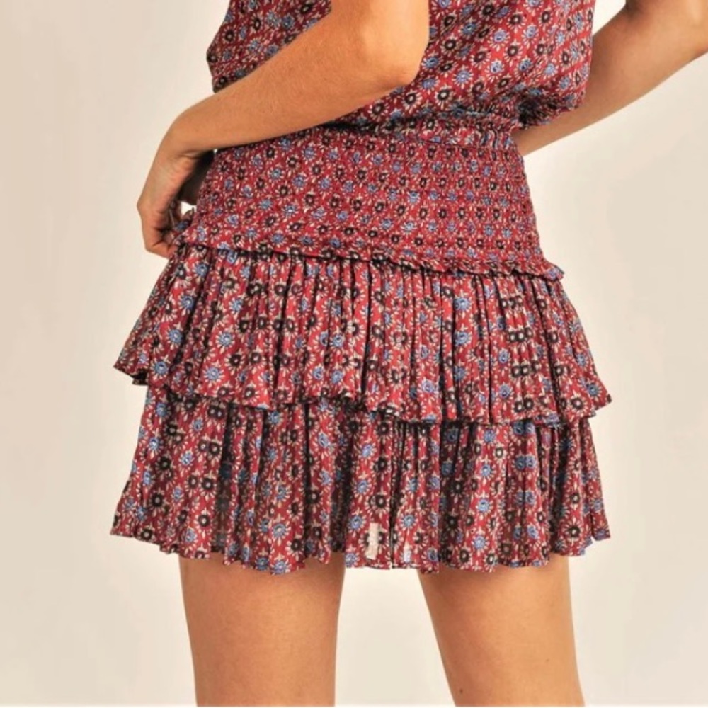 The Pants Store smocked waist, ruffle tiered skirt size large